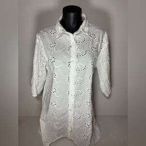 White Eyelet Blouse by LIV Los Angeles